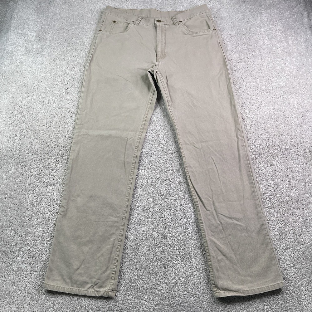 Bills Khakis Pants Mens 33x32 Khaki Tan Straight Cotton Canvas Chino Workwear